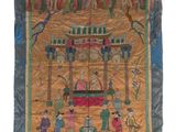 une image d'une tapisserie accrochée au mur d'une pièce