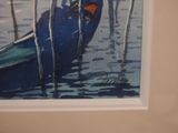 a picture of a painting of a boat in the water