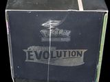 a black box with a logo on it that says evolution