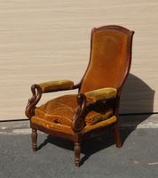 Fauteuil dit Voltaire en noyer et placage de noyer, support … (photo 3)