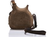 the bag is brown and has a brown strap on it