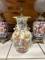 Paire de lampe en porcelaine d'Imari, monture en bronze et v… (photo 3)