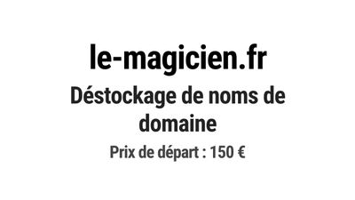 Nom de domaine le-magicien.fr. Catégorie: Événementiel.
