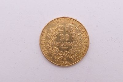 gros plan d'une pièce d'or sur une surface blanche