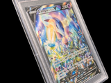 un gros plan d'une carte Pokémon dans un étui en plastique transparent