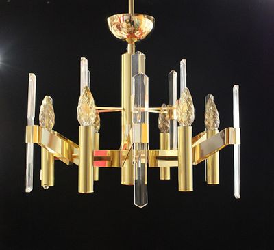 GAETANO SCIOLARI (1927-1994) - Lustre à 6 bras de lumière en… - Photo 1