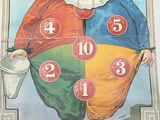 une affiche représentant un clown sur laquelle figurent de nombreux chiffres