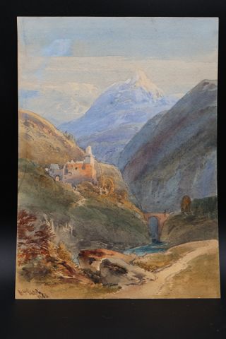 Richard Principal LEITCH (c1800-c1880) « Paysage de montagne ». A...