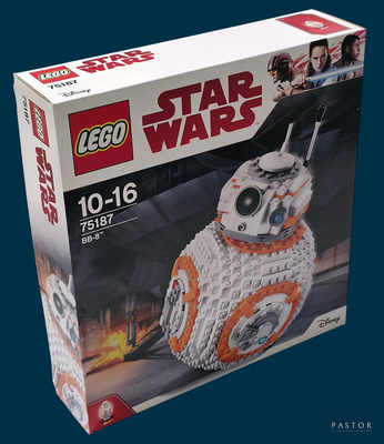 une boîte contenant un robot BB-8 de la gamme Lego Star Wars