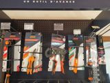 many tools on display in a store for sale