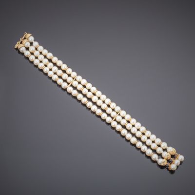a cultured pearl and diamond bracelet