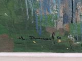 an image of a painting of a forest with trees and flowers