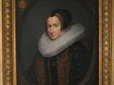 a painting of a woman wearing a large white collar
