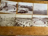 several old black and white photographs of a roman ampule