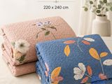 Lot de 2 housses de couette : 1 bleue et 1 rose, 220 x 240 cm