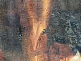 a painting of a man on the cross with a baby