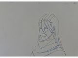 drawing of a woman in a hijab with a scarf on her head