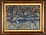an image of a painting of a woman in a field of flowers