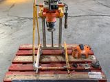 a close up of a machine on a pallet in a warehouse