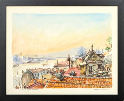 Branislav ZENDELSKI (né en 1936) Les toits de Conflans Saint…