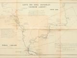 une vieille carte retraçant le parcours de la Grande Guerre en France