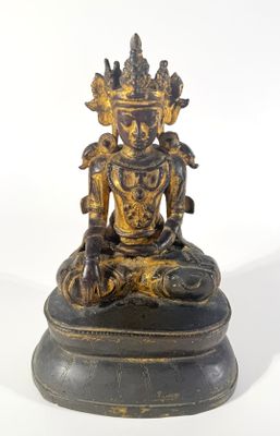 Birmanie XIXe, style des Shan Statuette en bronze ancienneme… - Photo 1