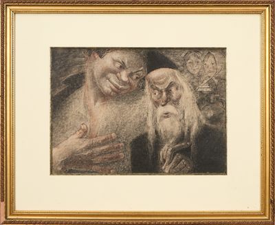 une image représentant un dessin de deux singes et d'un homme