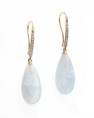 Paire de PENDANTS d'OREILLES en or gris 750 °/°° orné de deu…