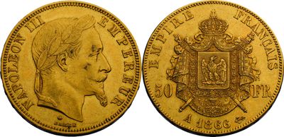 une pièce d'or « sovereign » à l'effigie du roi George II