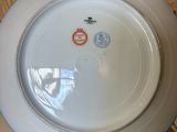 a person holding a white plate with a picture on it