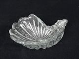 an image of a clear glass bowl on a black background