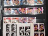 a picture of a collection of stamps on a table