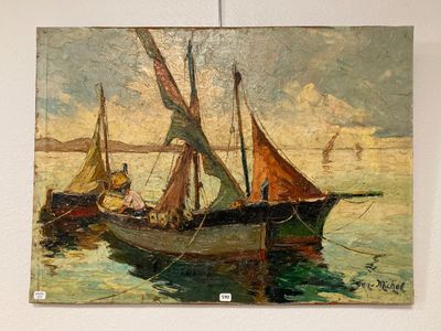un tableau accroché au mur d'un bateau à l'eau