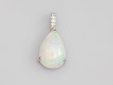 an oplite and diamond pendant