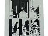 an image of a black and white drawing of a man in a hat