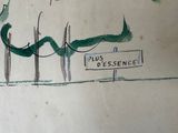 a drawing on the wall of a bathroom with a snake