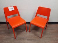 6 chaises en métal et plastique vermillon