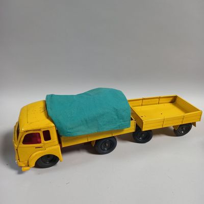 Camion CIJ Renault Bâché – Jouet Ancien En Tôle, Fabrication Française, état De Jeu