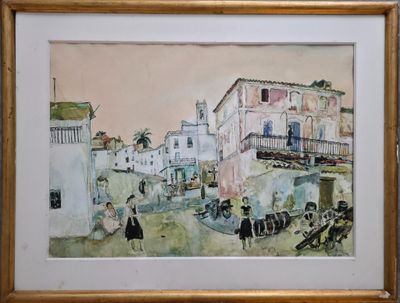 une image d'une peinture d'une scène de rue
