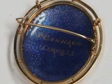 an image of a lapel pin with writing on it