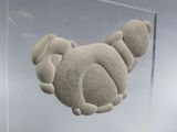mickey mouse figurine on display in glass case with blue sky in background