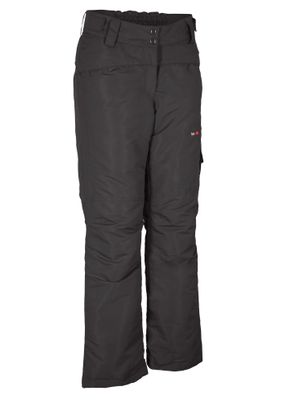 une photo d'un pantalon de neige noir sur fond blanc