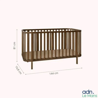 the dimensions of a crib bed for a baby with a wooden frame