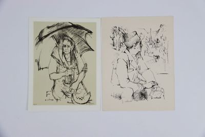 Réunion de deux lithographies :
