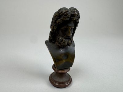 Sceau à cacheter en bronze à deux patines à décor d'un homme… - Photo 1