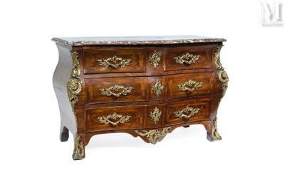 a chest of drawers with a marble top on a white background
