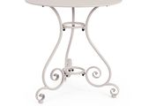 an image of a table with a white top and metal legs