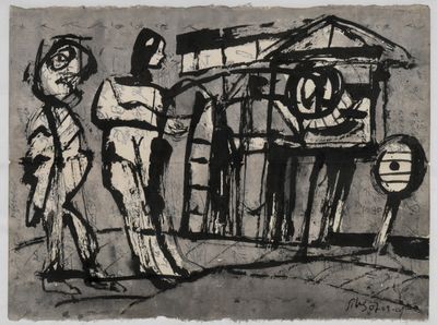 une image d'un dessin en noir et blanc d'un homme et d'une femme