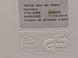 a close up of the label on the side of a refrigerator