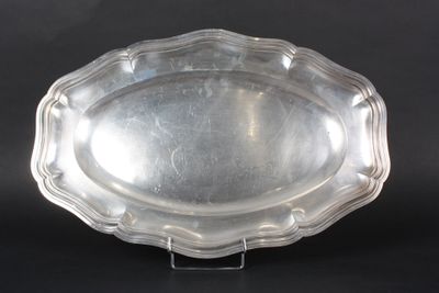 plat ovale à contours en argent minerve, M. - Photo 1